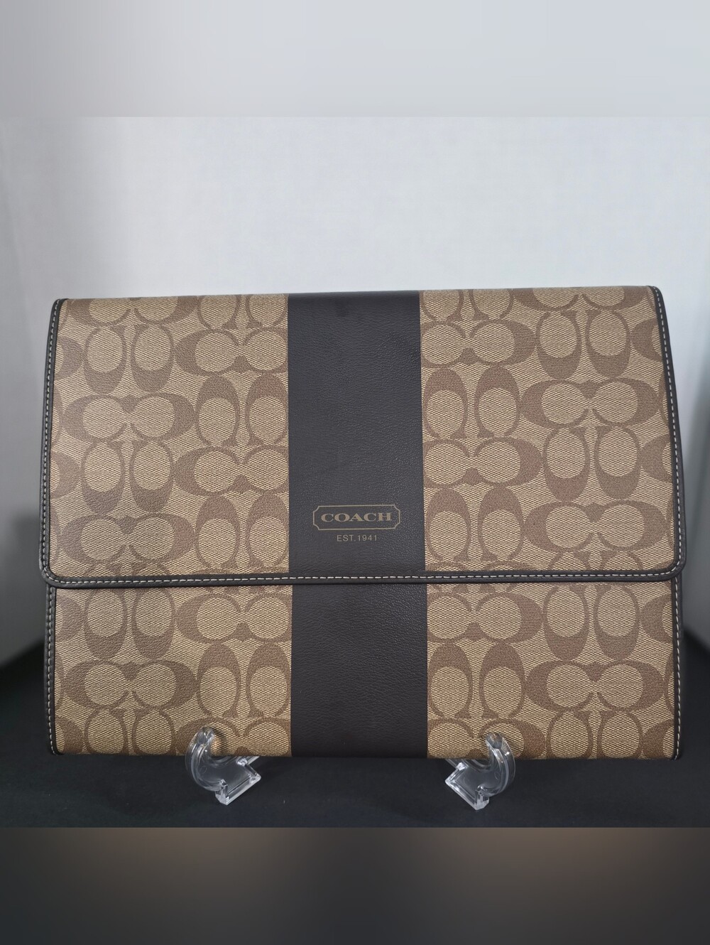 Coach Heritage Stripe Mobile Office Organizer